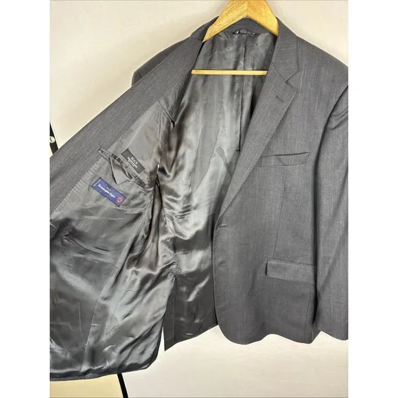Saks Fifth Avenue Black Ermenegildo Zegna Wool Blazer Men’s 44R Gray Made Italy